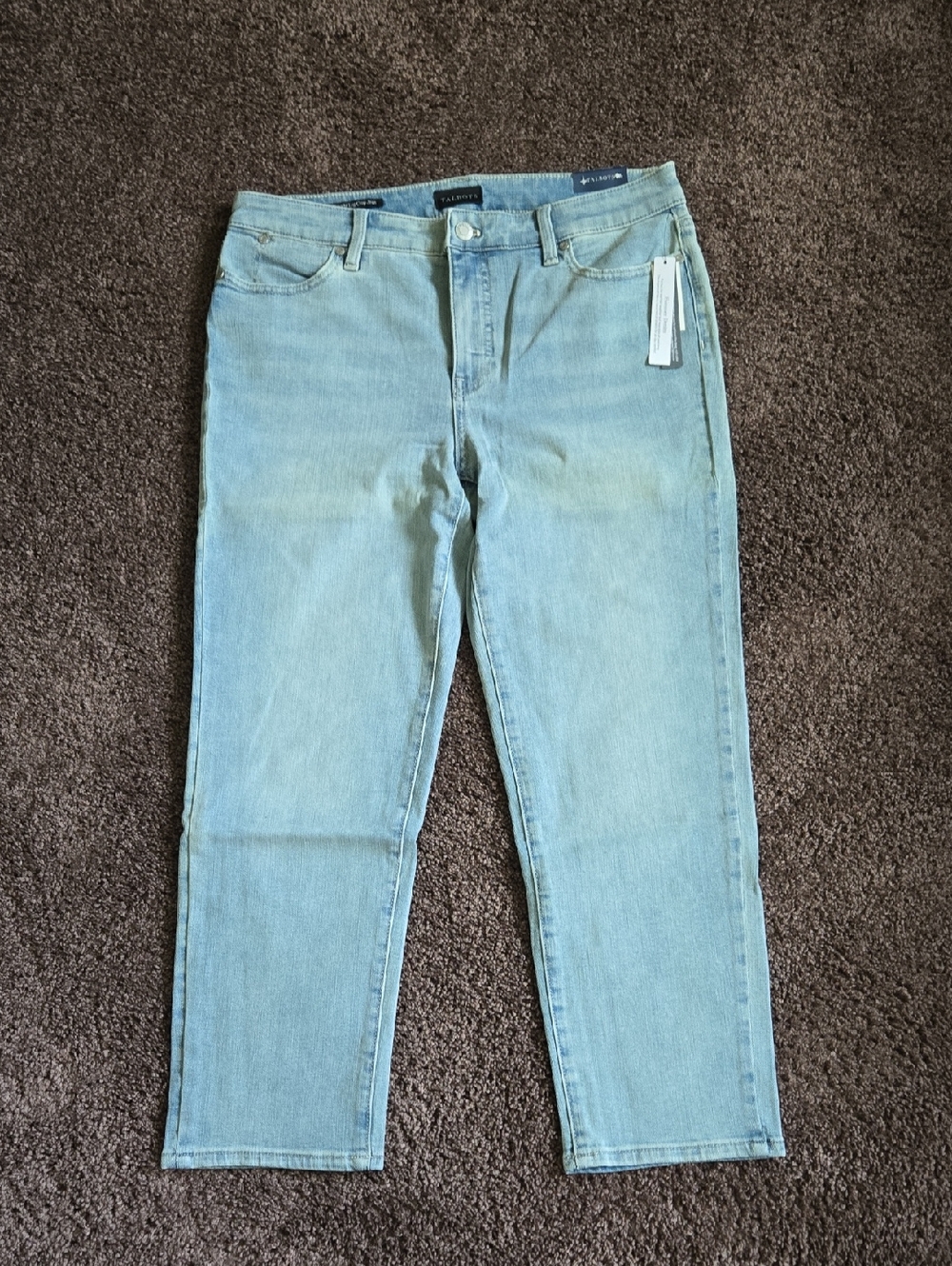 NEW Talbots Light Blue Straight Leg Crop Jeans 10